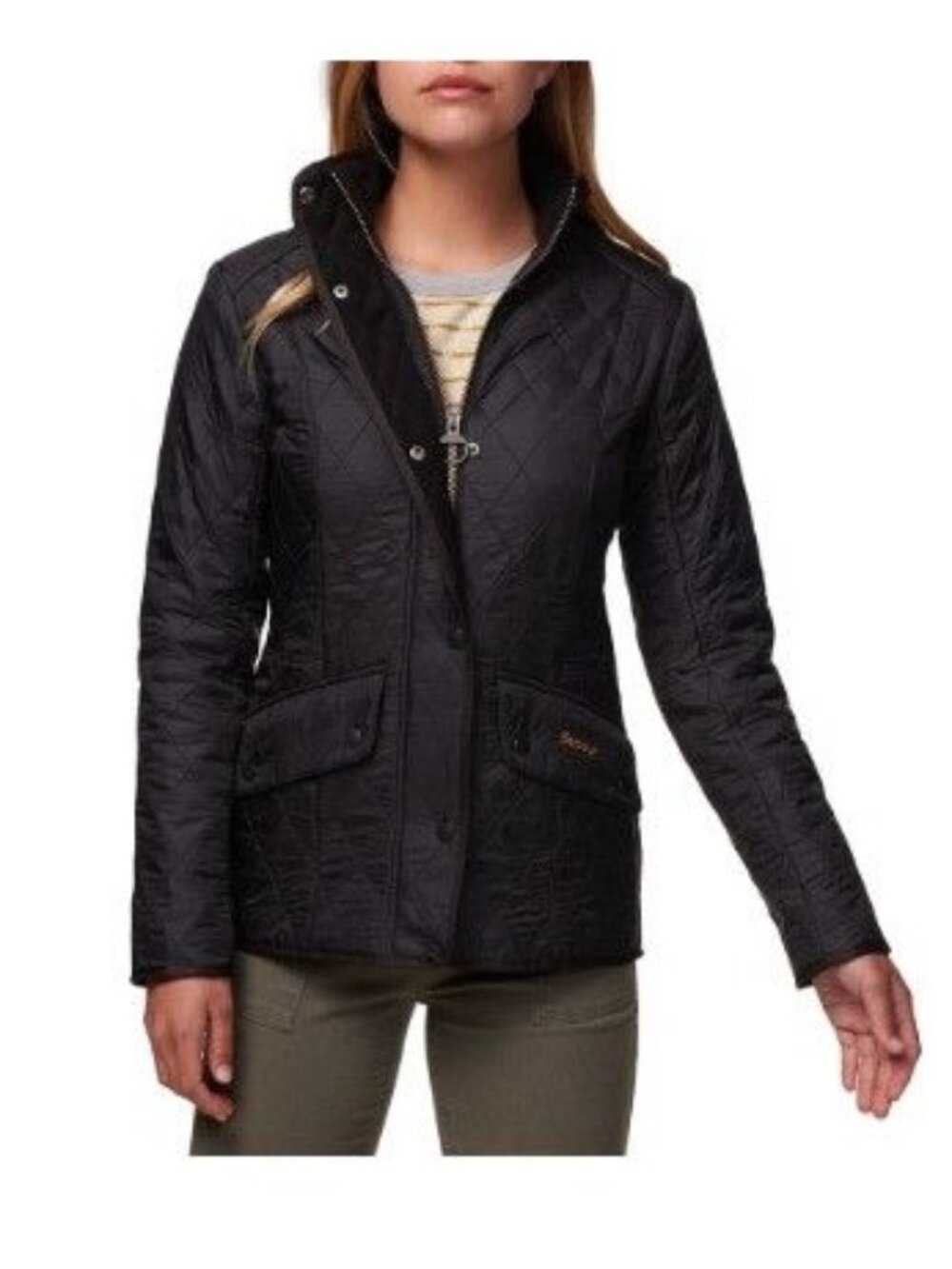 Barbour Cavalry Polarquilt Jacket in Black Size 4